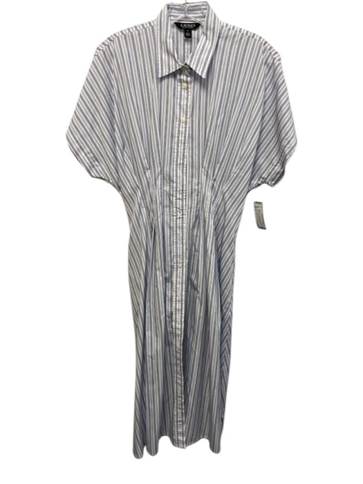 Lauren Ralph Lauren Black Size 8 Blue & White Cotton Short Sleeve Stripe Dress Blue & White / 8