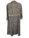 Oliphant Size Medium Blue, Green, Gold Cotton Long Sleeve Floral Print Dress Blue, Green, Gold / Medium