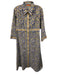 Oliphant Size Medium Blue, Green, Gold Cotton Long Sleeve Floral Print Dress Blue, Green, Gold / Medium