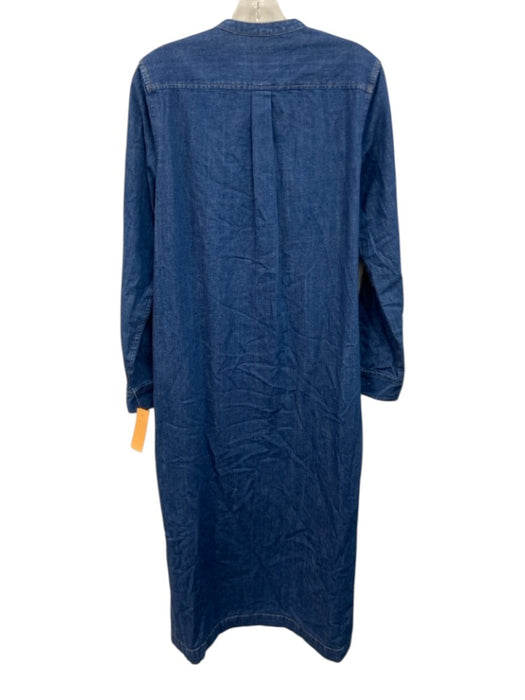 Polo Ralph Lauren Size 6 Medium Wash Cotton Denim Long Sleeve V Neck Dress Medium Wash / 6