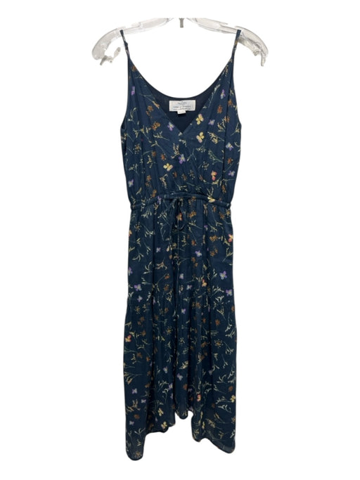 Birds of Paradis Size XS Blue, Yellow, Multi Cotton Blend floral print Dress Blue, Yellow, Multi / XS