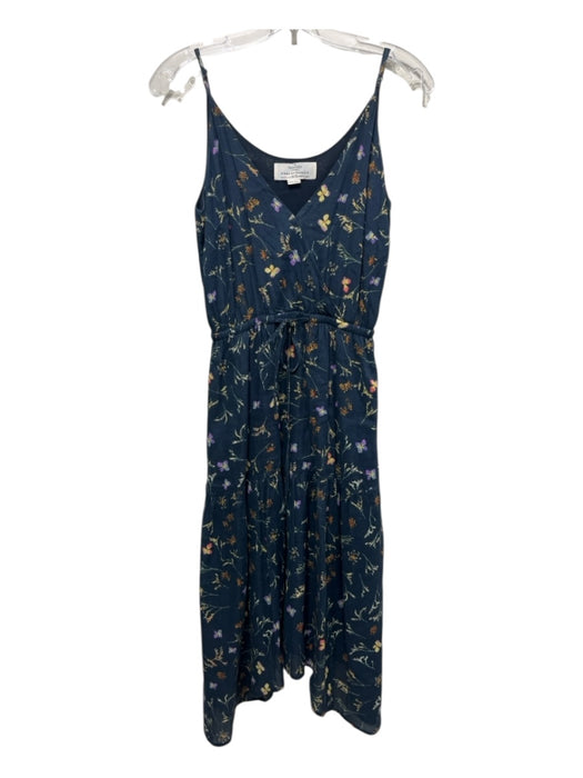 Birds of Paradis Size XS Blue, Yellow, Multi Cotton Blend floral print Dress Blue, Yellow, Multi / XS