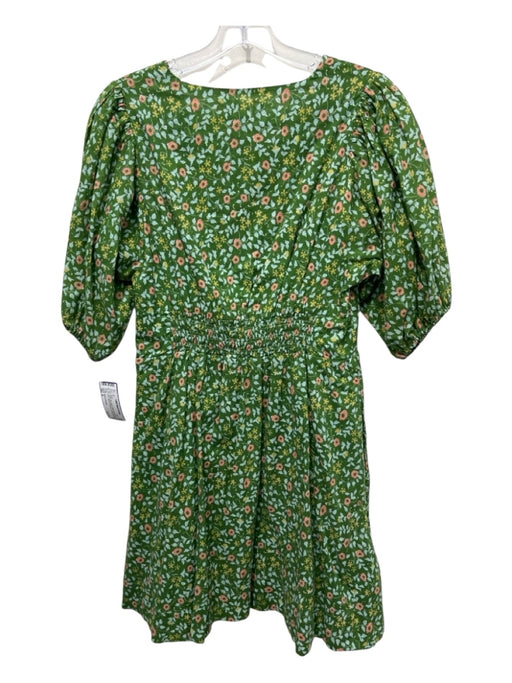 Birds of Paradis Size S Green, Blue, Multi Cotton & Rayon floral print Dress Green, Blue, Multi / S