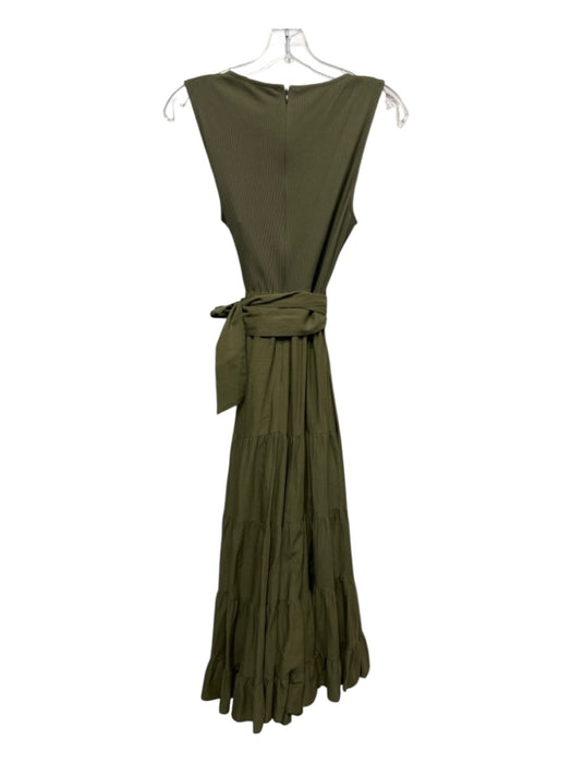 Paige Size S Green Rayon Blend Knot Detail Sleeveless Peplum Back Zip Dress Green / S