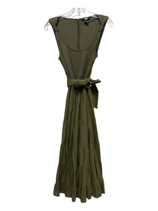 Paige Size S Green Rayon Blend Knot Detail Sleeveless Peplum Back Zip Dress Green / S