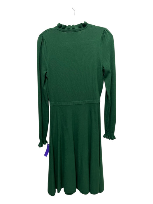 Boden Size 4R Green Cotton & Wool Ribbed Knit Long Sleeve Drawstring Neck Dress Green / 4R