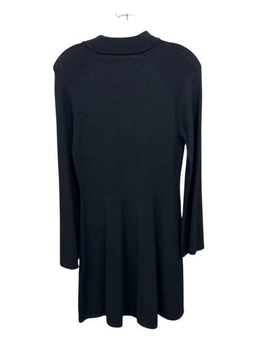 sita murt Size 36 Black & Orange Viscose & Nylon Ribbed Knit Long Sleeve Dress Black & Orange / 36