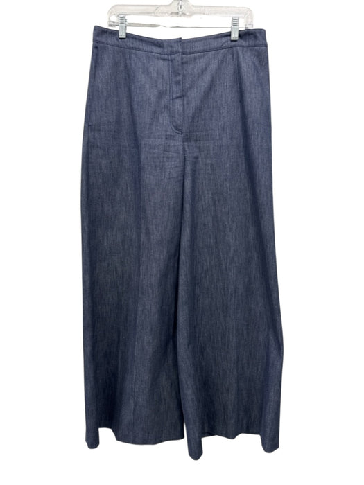 Carolina Herrera Size 10 Dark Wash Cotton Blend Denim Wide Leg Trouser Pants Dark Wash / 10