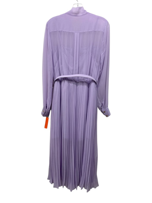 Self-Portrait Size 10 Lilac Purple Polyester Accordion Pleats Long Sleeve Dress Lilac Purple / 10