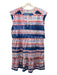 Marie Oliver Size 1 Blue, White, Pink Cotton Split V Neck Tye Dye Dress Blue, White, Pink / 1