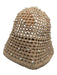 Lele Sadoughi Taupe & White Polyester Blend Crochet Knit Pearl Detail Bucket Hat Taupe & White / One Size