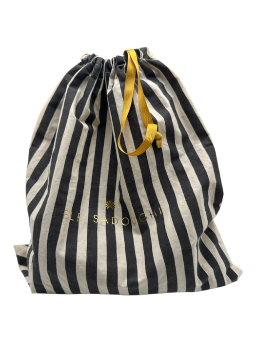 Lele Sadoughi Taupe & White Polyester Blend Crochet Knit Pearl Detail Bucket Hat Taupe & White / One Size