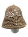 Lele Sadoughi Taupe & White Polyester Blend Crochet Knit Pearl Detail Bucket Hat Taupe & White / One Size