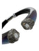 Alexis Bittar Iredescent Crystal Lucite Hinge clasp Faceted Stone Cuff Bracelet Iredescent