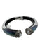 Alexis Bittar Iredescent Crystal Lucite Hinge clasp Faceted Stone Cuff Bracelet Iredescent