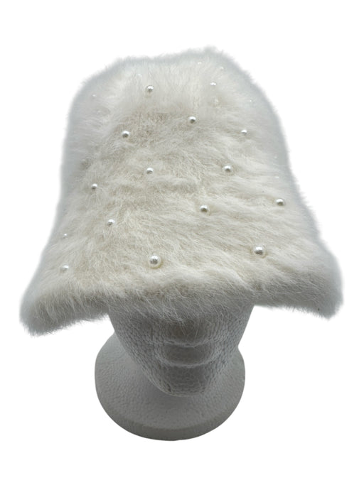 Lele Sadoughi White Polyester Pearl Bucket Hat White / One Size
