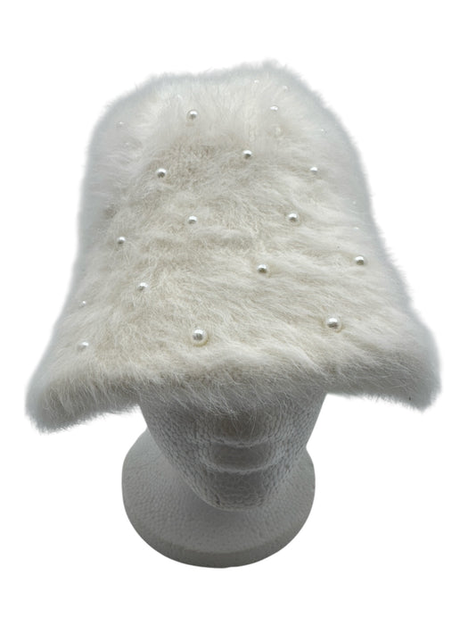Lele Sadoughi White Polyester Pearl Bucket Hat White / One Size