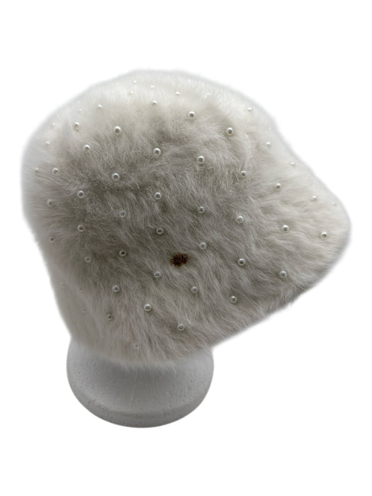 Lele Sadoughi White Polyester Pearl Bucket Hat White / One Size