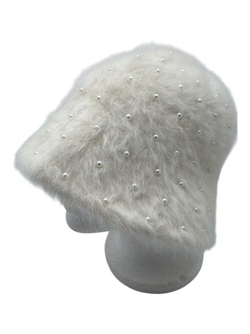 Lele Sadoughi White Polyester Pearl Bucket Hat White / One Size