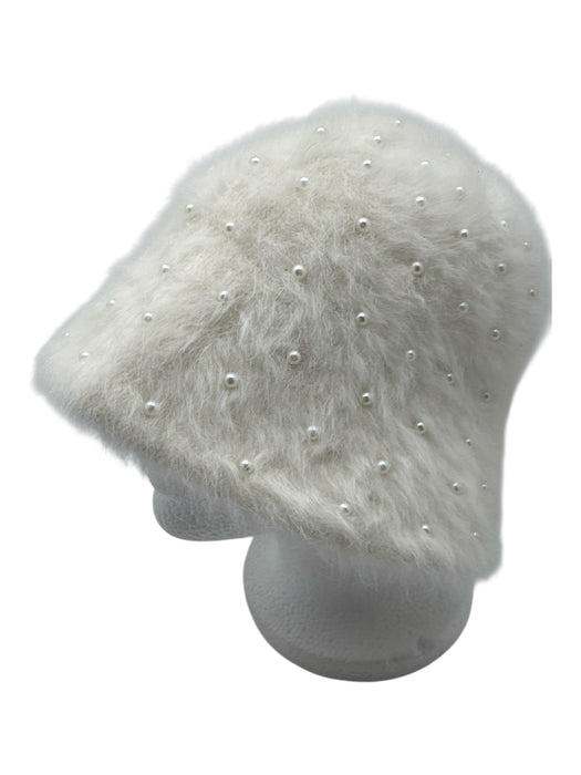 Lele Sadoughi White Polyester Pearl Bucket Hat White / One Size