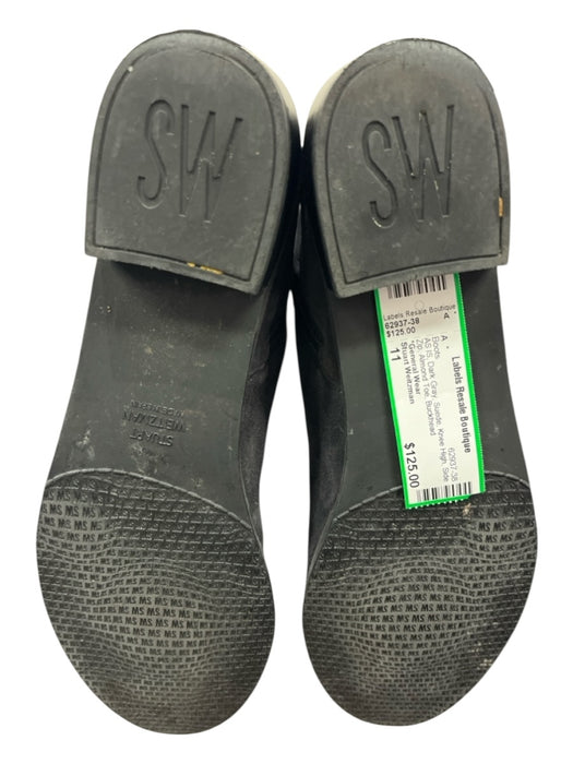 Stuart Weitzman Shoe Size 11 Dark Gray Suede Knee High Side Zip Almond Toe Boots Dark Gray / 11
