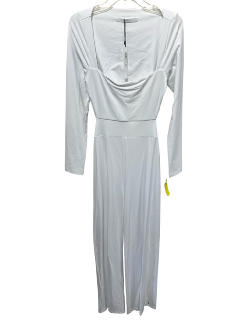 Susana Monaco Size XL White Nylon Blend Long Sleeve Cut Out Square Neck Jumper White / XL