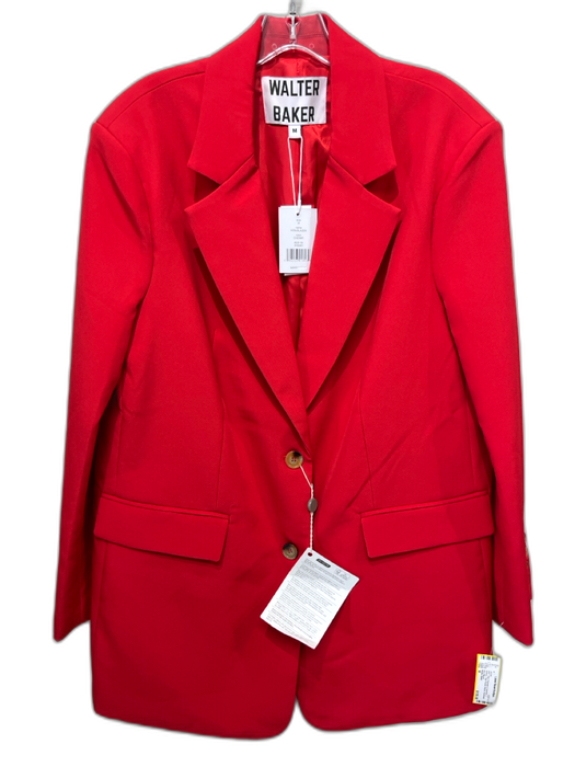 Walter Baker Size M Red Polyester & Spandex 2 Buttons Flap Pocket Blazer Jacket Red / M