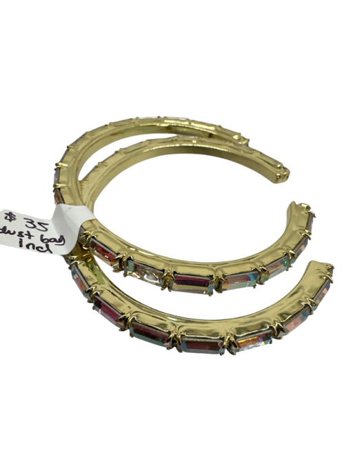 Sorrelli Gold Tone & Multi Metal & Crystal Rectangle Cut Open Cuff Bracelet Gold Tone & Multi
