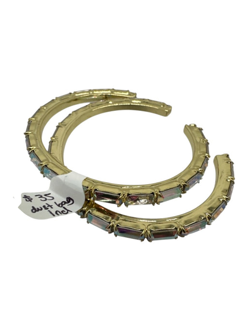 Sorrelli Gold Tone & Multi Metal & Crystal Rectangle Cut Open Cuff Bracelet Gold Tone & Multi