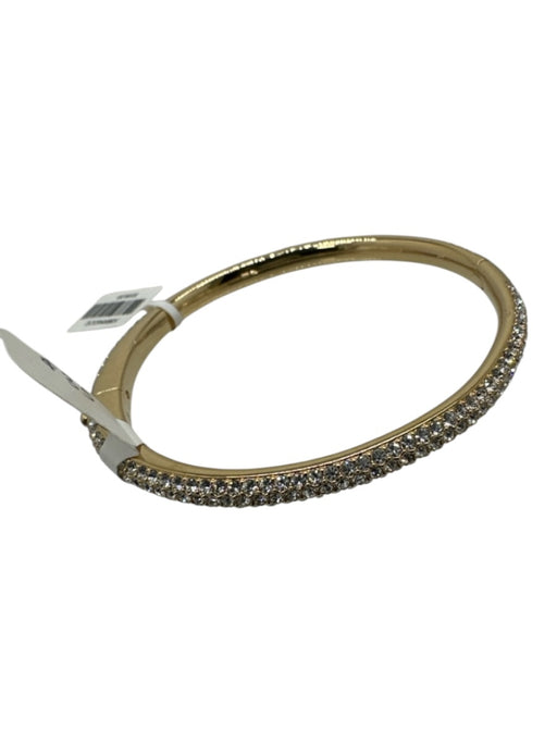 Sorrelli Gold Tone & Clear Metal Rhinestone Encrusted Hinge Clasp Bracelet Gold Tone & Clear