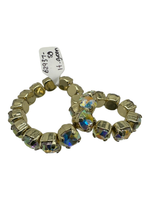 Sorrelli Gold Tone & Multi Crystal Faceted Stud Elastic Bracelet Gold Tone & Multi