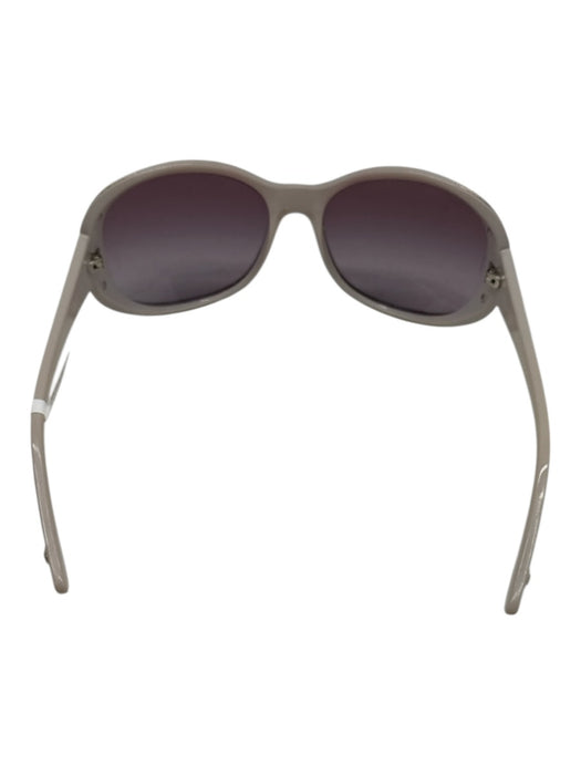 Bvlgari Off White & Pink Acetate Rhinestone Detail Round Sunglasses Off White & Pink