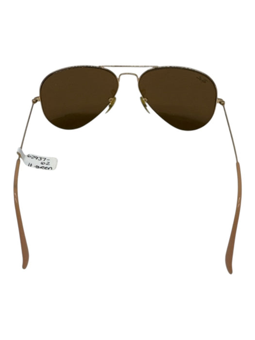 Ray Ban Gold Tone & Yellow Metal Mirror Lens Aviator Sunglasses Gold Tone & Yellow