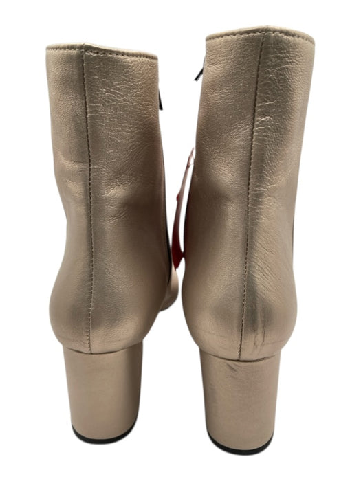 Amalfi by Rangoni Shoe Size 11 Gold Leather Upper Metallic Side Zip Ankle Boots Gold / 11