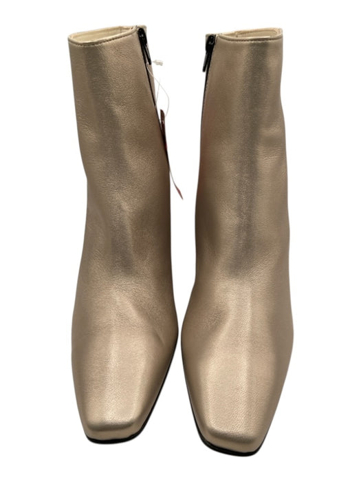 Amalfi by Rangoni Shoe Size 11 Gold Leather Upper Metallic Side Zip Ankle Boots Gold / 11
