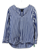J. Crew Size XS Blue & White Cotton Striped Long Sleeve V Neck Top Blue & White / XS