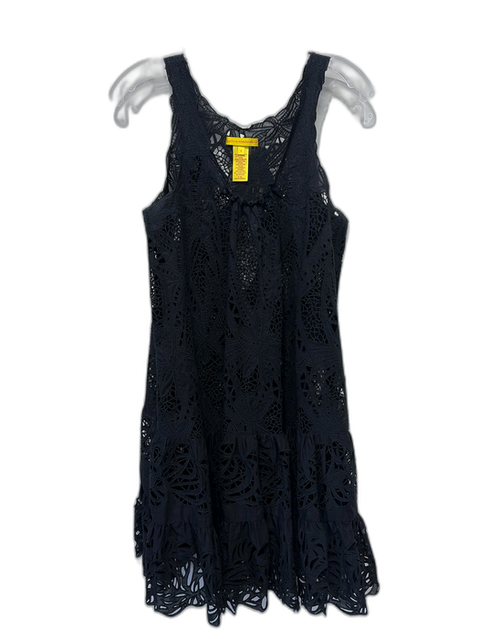 Catherine Malandrino Size 4 Black Cotton Open Lace Sleeveless Dress Black / 4
