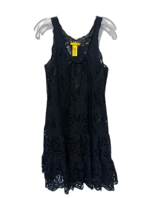 Catherine Malandrino Size 4 Black Cotton Open Lace Sleeveless Dress Black / 4