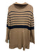 Ciao Lucia Size Small Tan & Navy Wool Blend Long Sleeve Striped Knit Dress Tan & Navy / Small