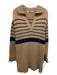 Ciao Lucia Size Small Tan & Navy Wool Blend Long Sleeve Striped Knit Dress Tan & Navy / Small