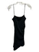 Cinq a Sept Size 2 Black Polyester & Silk Spaghetti Strap Side Ruching Dress Black / 2