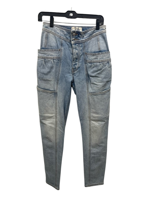 We The Free Size 26 Light Wash Cotton Denim Pocket Detail Button Fly Jeans Light Wash / 26
