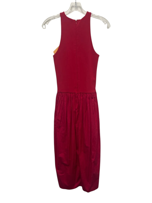 ESSE Studios Size 4 Hot pink Italian Cotton Sleeveless Gathered Midi Dress Hot pink / 4