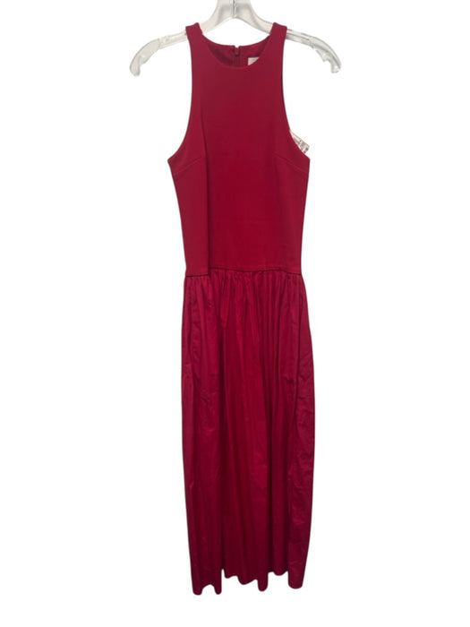 ESSE Studios Size 4 Hot pink Italian Cotton Sleeveless Gathered Midi Dress Hot pink / 4