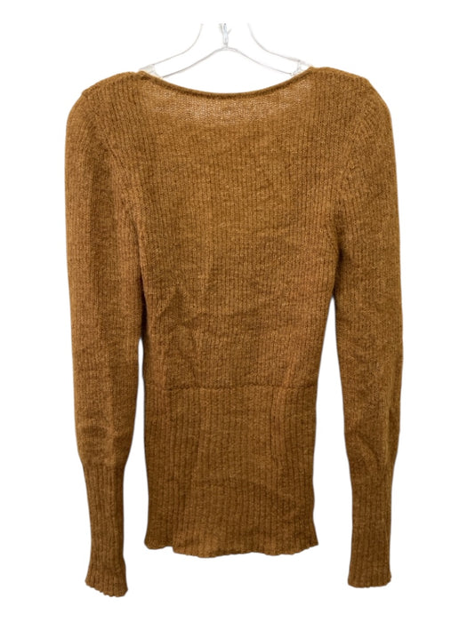 Jacquemus Size 38/S Green Brown Alpaca Blend Mohair Scoop Neck Fitted Sweater Green Brown / 38/S