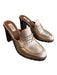 Valentino Shoe Size 39 Metallic Pink Leather Almond Toe Spike Detail Mules Shoes Metallic Pink / 39