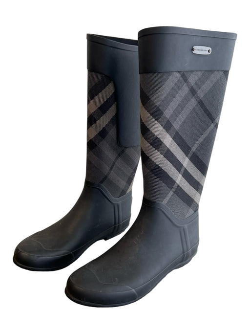 Burberry Shoe Size 9 Black Rubber Signature Burberry print Calf Length Boots Black / 9