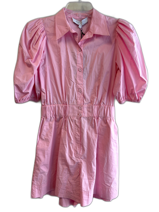 Hunter Bell Size 2 Pink 100% Cotton Short Sleeve Balloon Sleeve Pockets Romper Pink / 2