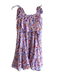 Joy Joy Size S Purple & Multi Polyester Tie Strap Abstract Print Tiered Dress Purple & Multi / S