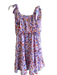 Joy Joy Size S Purple & Multi Polyester Tie Strap Abstract Print Tiered Dress Purple & Multi / S